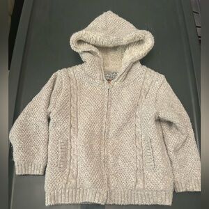 Mayoral Industry Toddler 18 Month Gray Cable Knit Sherpa Lined Heavy Zip Up Coat